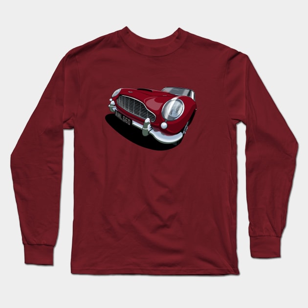 1966 Aston Martin DB5 in maroon Long Sleeve T-Shirt by candcretro